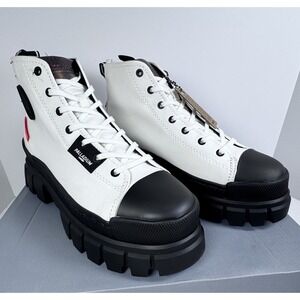 Palladium Y2K Women 9 Revolt Platform Boot White Chunky Grunge Rocker Streetwear